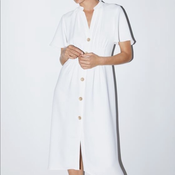 Zara Dresses & Skirts - Buttoned White Dress